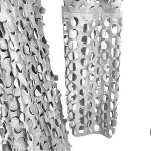 Like New! Linea Domani Dove Grey Long Sleeve Laser Cut Asymmetrical Cardigan